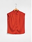 billige Blouses-Solid Loose Sleeveless Shirt