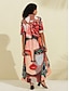 abordables Print Dresses-Rainbow Human Face Print Maxi Dress