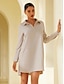 preiswerte Casual Kleider-Tencel Lapel Mini Dress Shirt