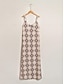 cheap Print Dresses-Satin Geometric Floral Strap Maxi Dress