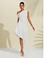 cheap Sale-Solid Asymmetric One Shoulder Dress
