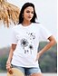 cheap T-Shirts-Women&#039;s T shirt Tee Black White Yellow Print Butterfly Dandelion Casual Holiday Short Sleeve Round Neck Basic Regular Floral Painting S