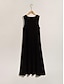 abordables Robes Maxi-Contrasting V Neck Sleeveless Knit A Line Dress
