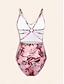 cheap One-Pieces-Lace Trim Floral Triangle Swimsuit