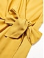 abordables Robes Décontracté-Solid Tie Front Crewneck Midi Dress