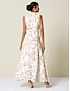 abordables Print Dresses-Curve Pocket Belted Maxi Dress