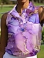 abordables Polo Top-Polo de golf pour femmes violet clair sans manches  protection solaire haut   Tenue de golf élégante