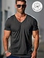 abordables Short Sleeve-T shirt Homme Col V  Coton 100%  Classique  Mode  Street