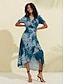 abordables Print Dresses-Satin Crossover Leopard Print Maxi Dress