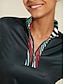 preiswerte Zip Up Pullover-Damen poloshirt Rosa Langarm Sonnenschutz Shirt Streifen Herbst Winter Damen-Golfkleidung, Kleidung, Outfits, Kleidung