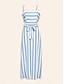 billige Two Piece Sets-Stripe Belted Modern Skirt Suit