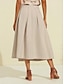 economico Skirts-Linen Clean Fit Midi Skirt