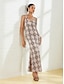 preiswerte Print Dresses-Geometric Floral Sleeveless Maxi Dress