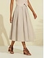 abordables Skirts-Linen Clean Fit Midi Skirt