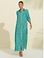 preiswerte Print Dresses-Elegant Sequin Leopard Maxi Shirt Dress