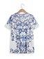 abordables T-shirts-Femme T shirt Tee Floral Vacances Fin de semaine Bouton Imprimer Rose Claire Manche Courte basique Col Rond