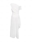 billige Minikjoler-Solid Plain Asymmetric One Shoulder Dress