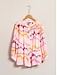 cheap Blouses-Chiffon Striped Plaid Print Batwing Shirt