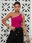 cheap Two Piece Sets-Sleeveless One Shoulder Top &amp; Loose Full Length Pants Two-piece Set