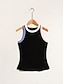 abordables Blouses-Casual Contrast Tank