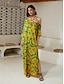 baratos Print Dresses-Elegant Satin Maxi Dress