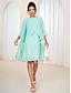 cheap Mini Dresses-Chiffon Tiered Elegant Destination Wedding Guest Vacation Midi Dress