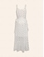 baratos Print Dresses-Polka Dot Chiffon Spaghetti Strap Maxi Dress
