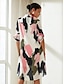 baratos Sale-Graphic Print Long Sleeve Mini Dress