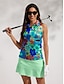 economico Polo Top-Per donna POLO azzurro cielo Giallo Viola Senza maniche Protezione solare Superiore Floreale Abbigliamento da golf da donna Abbigliamento Abiti Abbigliamento
