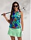 cheap Polo Top-Women&#039;s Golf Polo Shirt Yellow Sleeveless Sun Protection Top Floral Ladies Golf Attire Clothes Outfits Wear Apparel