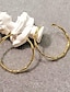 cheap Earrings-Bamboo Knot Gold Hoop Earrings