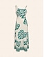 economico Vestiti maxi-Palm Leaf Satin Maxi Dress