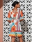 preiswerte Print Dresses-Floral V Neck Summer Mini Dress
