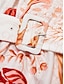 economico Print Dresses-Striped Satin Elastic Waist Midi Dress