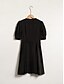 cheap Casual Dresses-Satin Solid Puff Sleeve Mini Dress