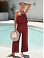 abordables Jumpsuits-Cotton Relaxed Strapless Jumpsuit