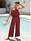 baratos Jumpsuits-Strapless Cotton Relaxed Jumpsuit