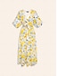 cheap Print Dresses-Floral Print Swing Midi Dress