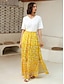 abordables Skirts-Lace Trim Satin Maxi Skirt
