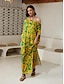 abordables Print Dresses-Satin Folk Half Sleeve Maxi Dress