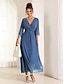 baratos Vestidos Tamanhos Grandes-Chiffon Ruffle V Neck Twisted Maxi Dress
