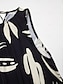 abordables Print Dresses-Satin Leaves Belted Maxi Dress