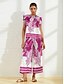 preiswerte Two Piece Sets-Oberteil mit Tropen-Print