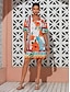 billige Print Dresses-Orange Floral Print V Neck Mini Dress