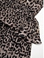 abordables Print Dresses-Leopard Print Chiffon Pleated V Neck Mini Dress
