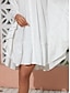 billige Afslappede kjoler-Solid Cotton Button Up Lapel Dress