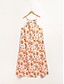 billige Print Dresses-Halter Floral Maxi Dress