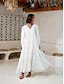 billige Uformelle kjoler-V Neck Long Sleeve Resort Dress