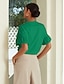 abordables Blouses-Cotton Drawstring Drop Shoulder Shirt