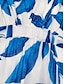 baratos Print Dresses-Leaf Print Chiffon V Neck Maxi Dress